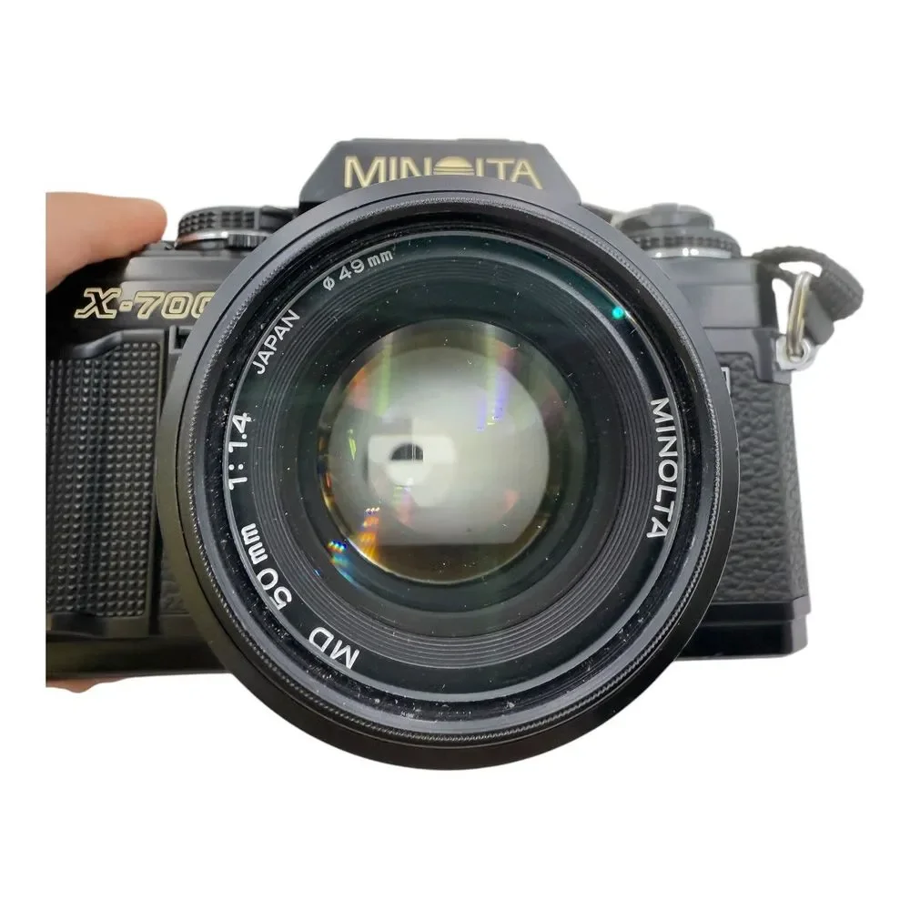 Minolta X-700 35mm SLR Film Camera W 2 50mm F1.4 MD Rokinon 75-200mm F4, Filter